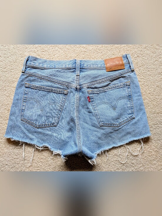 Levi's Pants - Levi's Light Blue Denim Cutoff Shorts with Frayed Hem